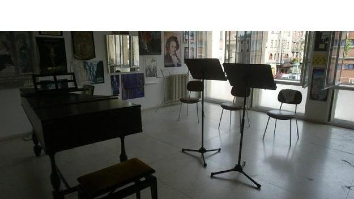 Una de las aulas del actual Conservatorio de León.