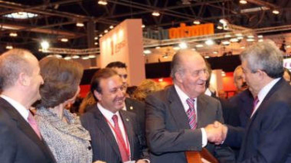 Sebastián, Doña Sofía, Don Juan Carlos y Miguel Martínez.
