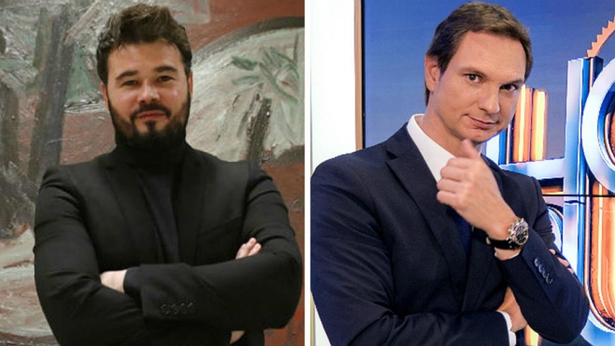 El diputado de ERC Gabriel Rufián y el presentador de radio y televisión Javier Cárdenas.
