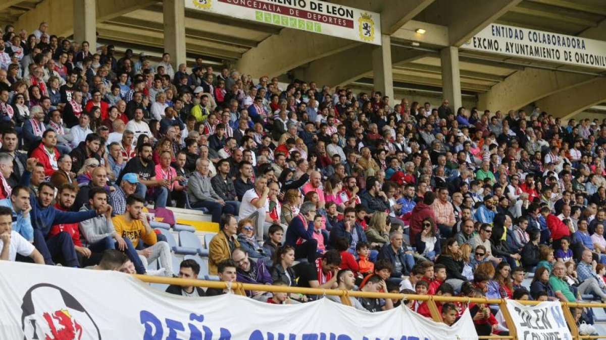 La afición de la Cultural festeja en el Reino de León el éxito de la Cultural.