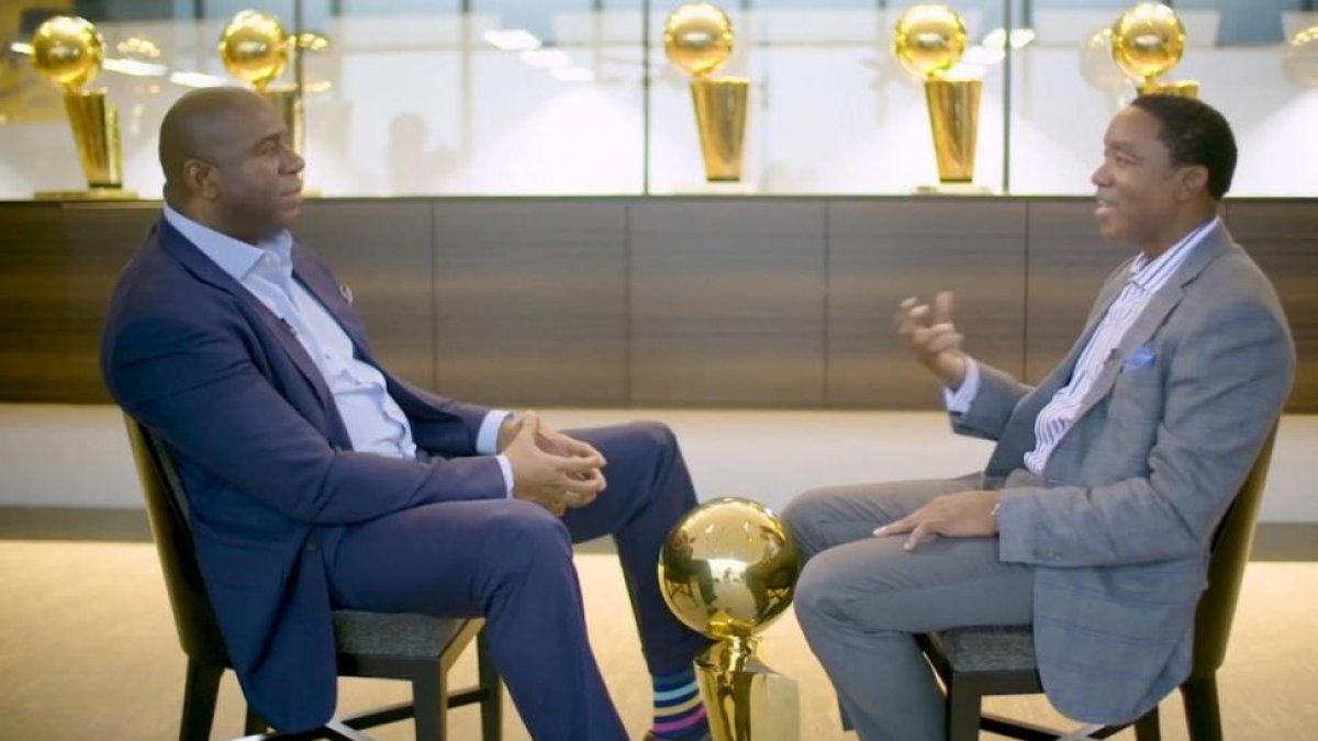 Magic Johnson e Isiah Thomas, cara a cara en el set de NBATV