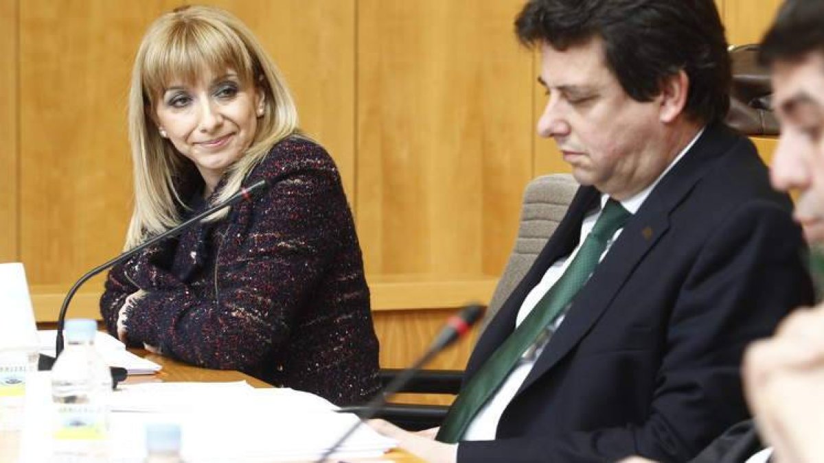 María Eugenia Gancedo, Luis Herrero Rubinat y Francisco Gómez en el Pleno celebrado ayer.