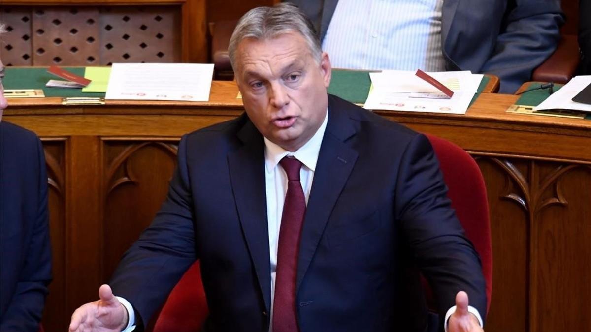 El primer ministro húngaro, Viktor Orban, en una sesión parlamentaria en Budapest.