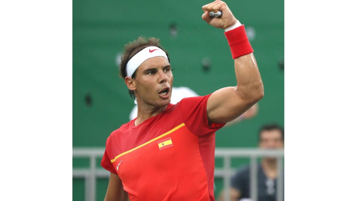 Nadal celebra su primera victoria en los Juegos de Río. FERNANDO MAIA