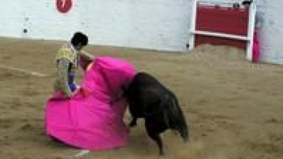 Un momento de la faena del novillero Mario Campillo, que ofreció un gran espectáculo al público