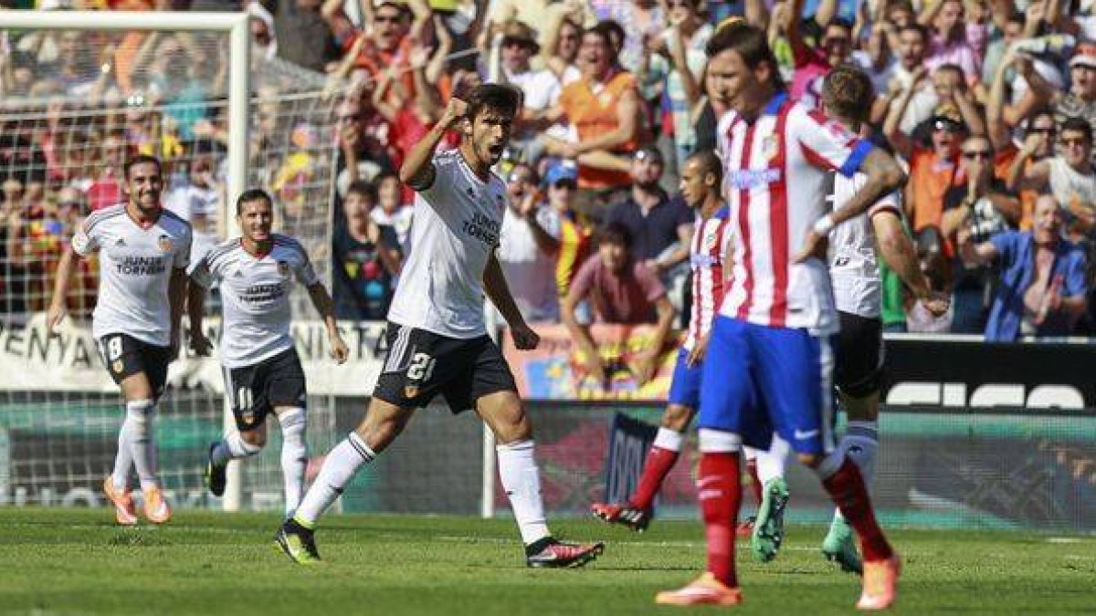 André Gomes, eufórico tras marcar ante el Atlético.
