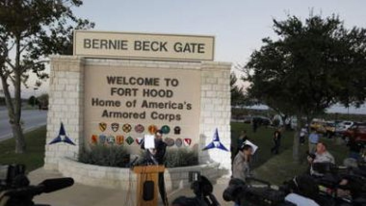 El puesto militar Fort Hood, cerca a Killeen, donde el jueves se produjo la matanza.