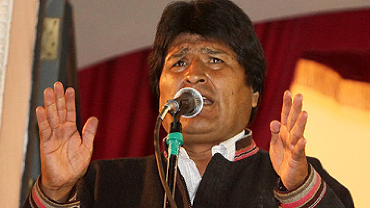 El presidente Evo Morales, ayer, en el Palacio Presidencial en La Paz, tras conocerse el resultado.