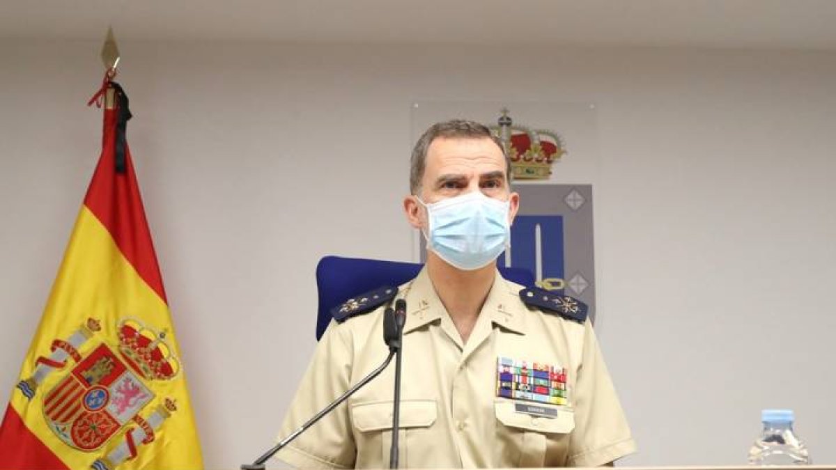 El rey Felipe VI el sábado en la conmemoración del Día de las Fuerzas Armadas. CASA REAL