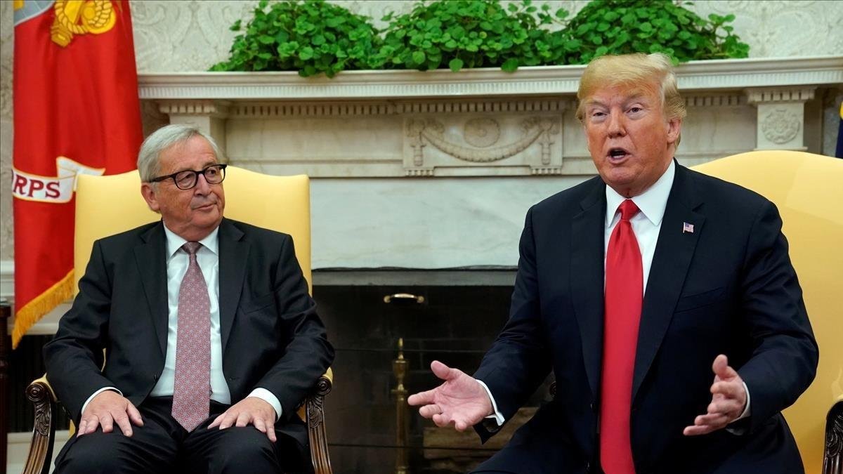 Trump y Juncker, en el Despacho Oval. /