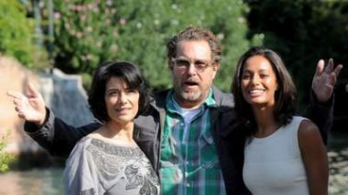 Hiam Abbass, Julian Schnabel y Rula Jebreal.