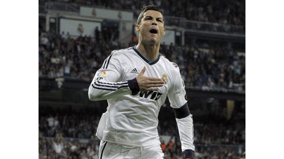 Cristiano Ronaldo celebra con efusividad el gol anotado frente al Málaga.
