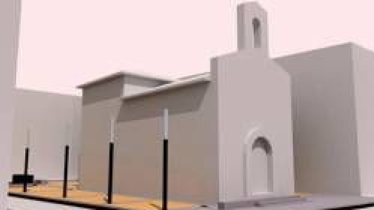 Imagen virtual de lo que será la ermita de Trobajo y su entorno