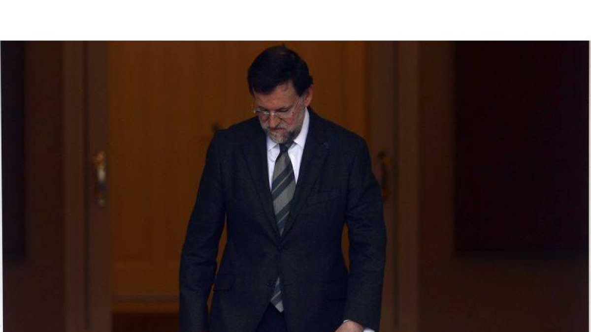 Mariano Rajoy, ayer, en La Moncloa.