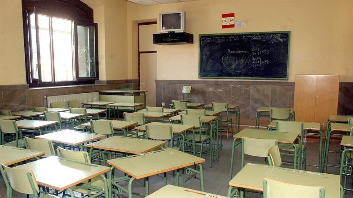 Vista general de un aula de un instituto español.