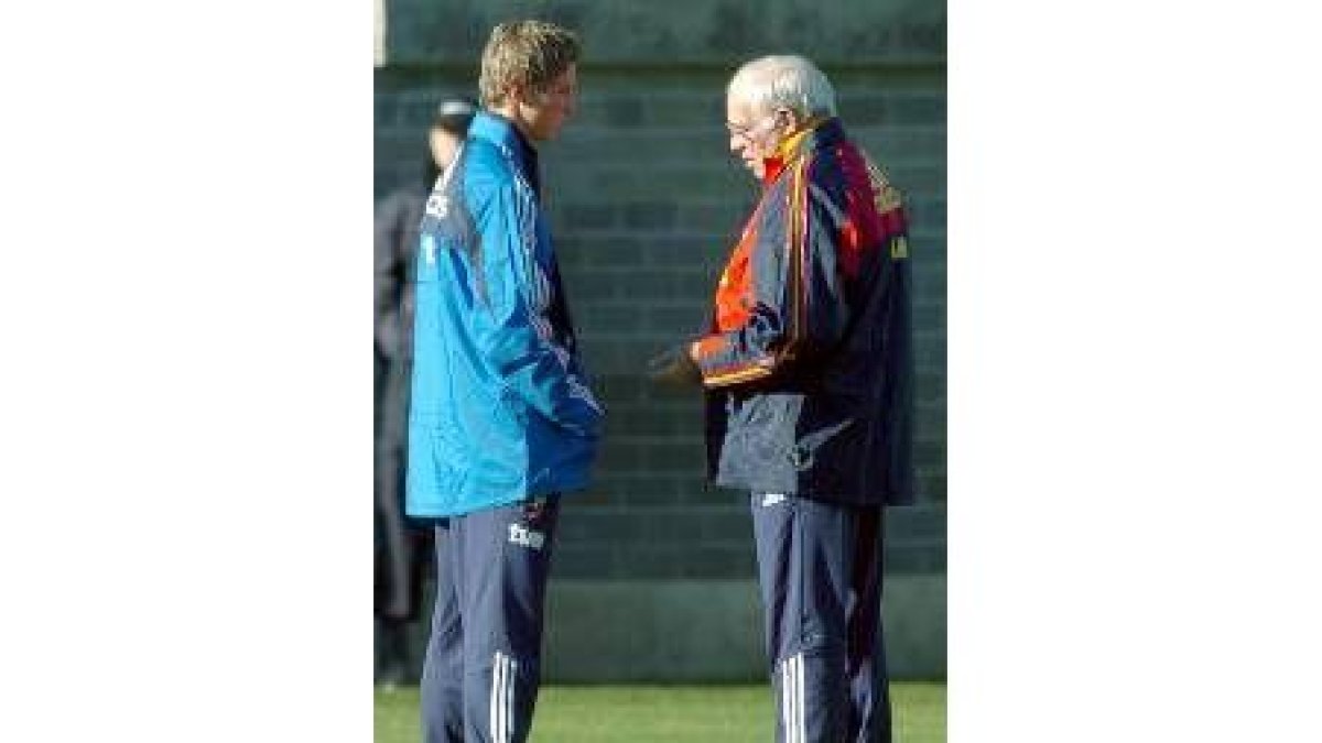 Luis Aragonés conversa con Torres para intentar levantarle el ánimo