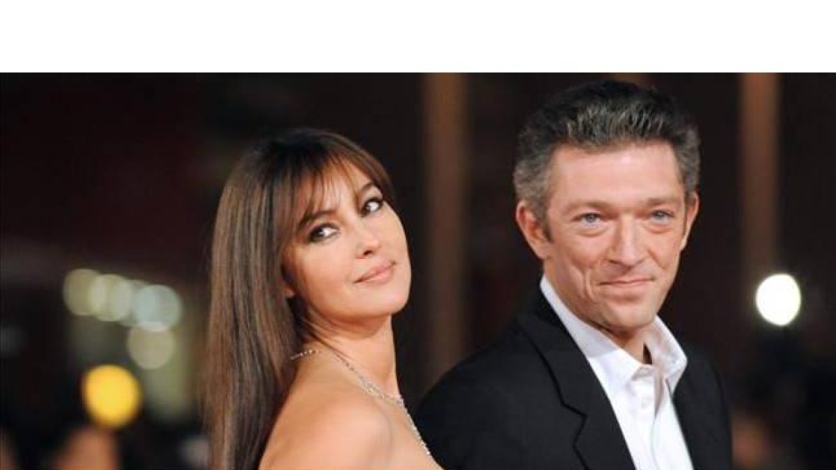 Monica Belluci y Vincent Cassel en el Festival de cine de Roma en el 2008.