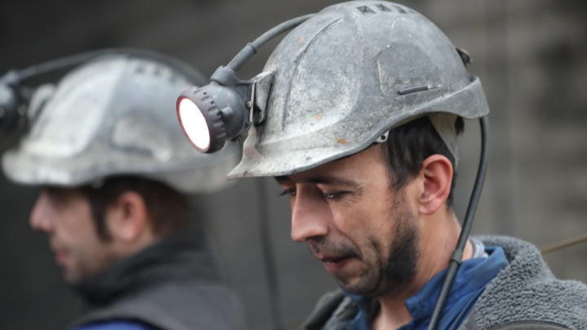 Mineros de Antracitas de Salgueiro, la última mina que aguantó en el Bierzo. L. DE LA MATA