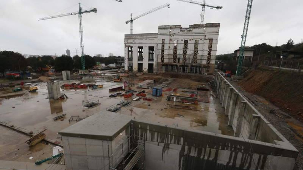 Estado de las obras que presentaba ayer la futura sede central del Museo de la Energía.