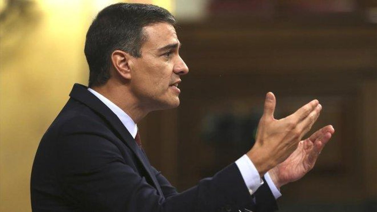 Pedro Sánchez en el debate.