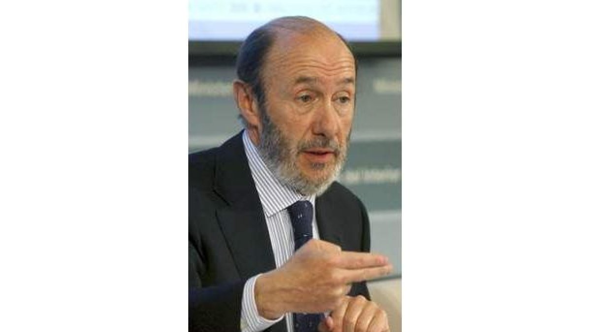 El ministro del Interior, Alfredo Pérez Rubalcaba.