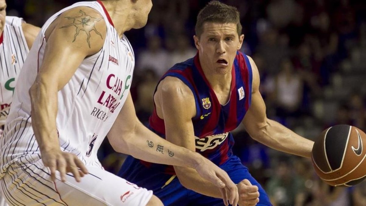 Lakovic, en un partido con el Barça.