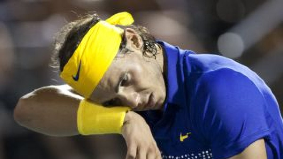 Nadal, durante el partido contra Del Potro.