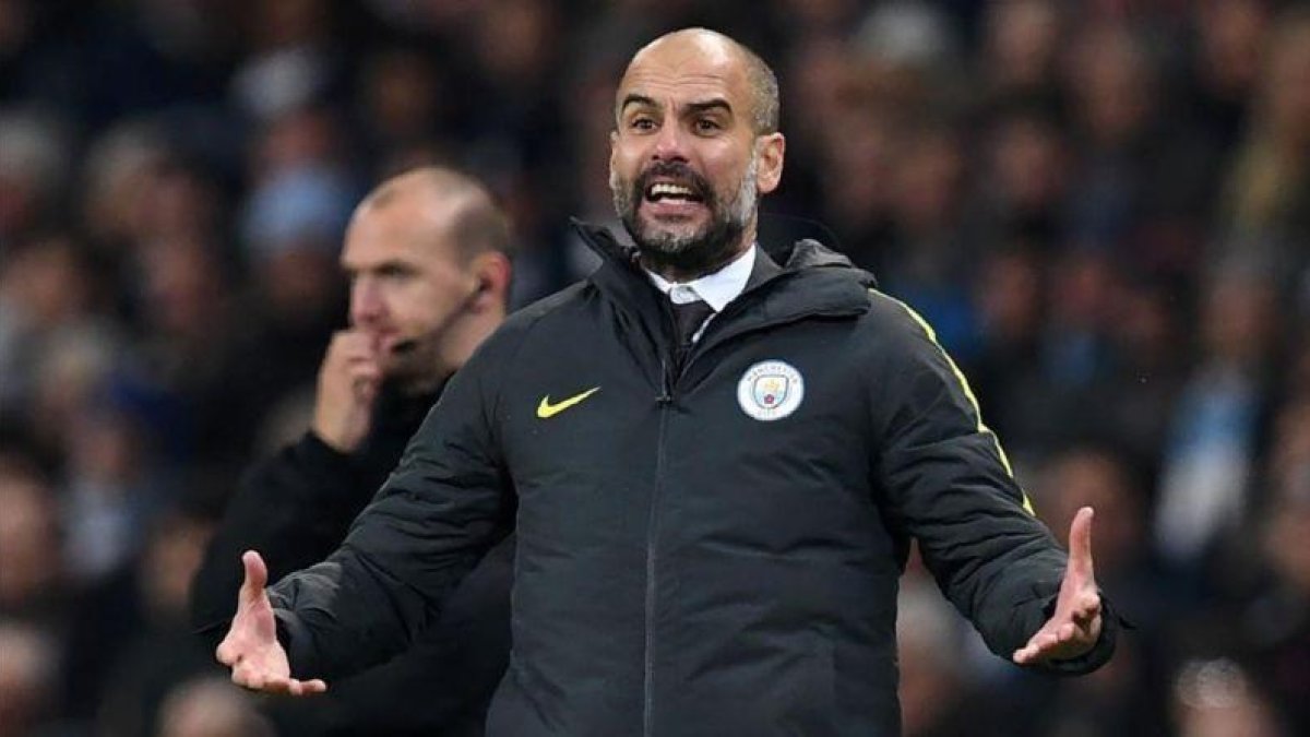 Pep Guardiola, en un partido del Manchester City.