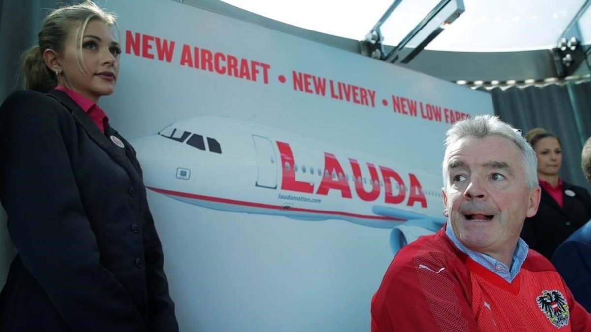 El consejero delegado de Ryanair, Michael OLeary, en la presentación de la compra de Laudamotion. /