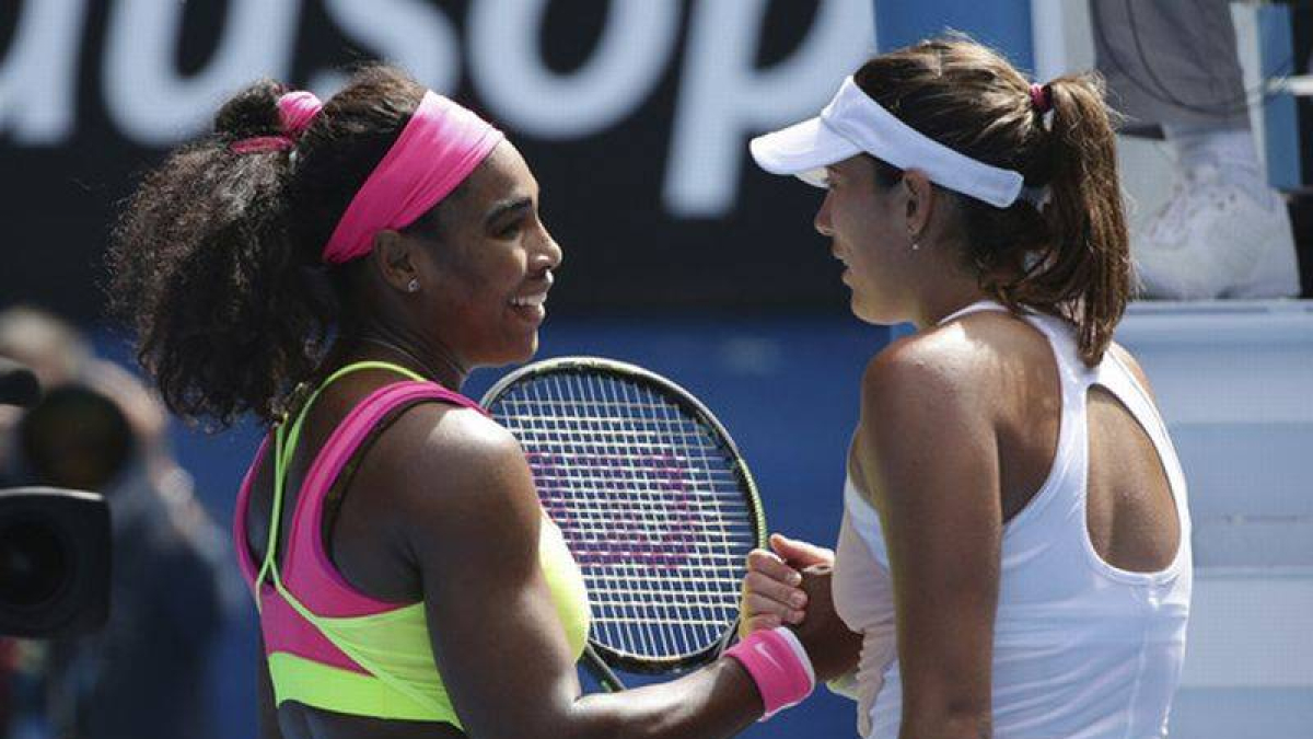 Serena Williams y Garbiñe Muguruza, al final del partido.