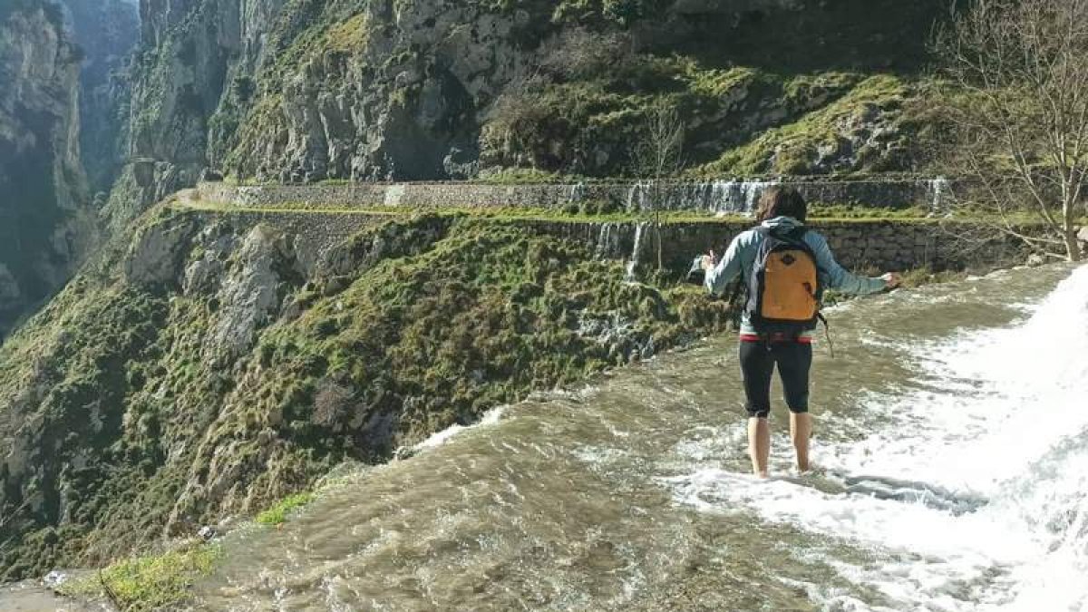 El agua vierte sin control del conducto que surte al canal de Caín. DL