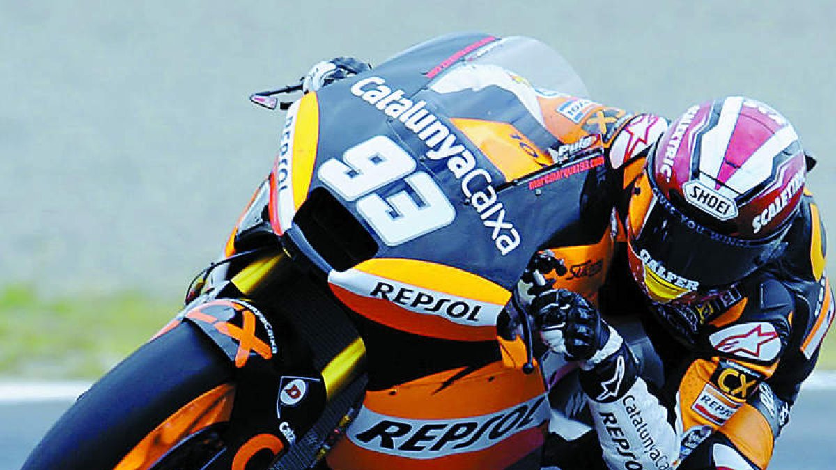 Marc, durante la sesión de ayer en el circuito manchego.
