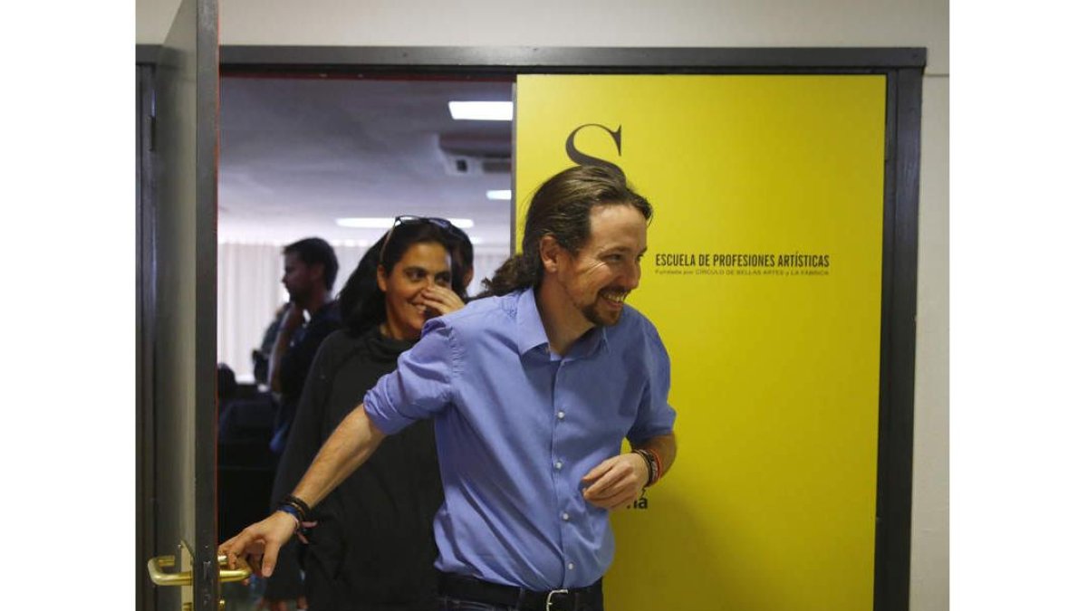 Pablo Iglesias en un receso de la primera reunión del Consejo Ciudadano Estatal. J. P. GANDUL