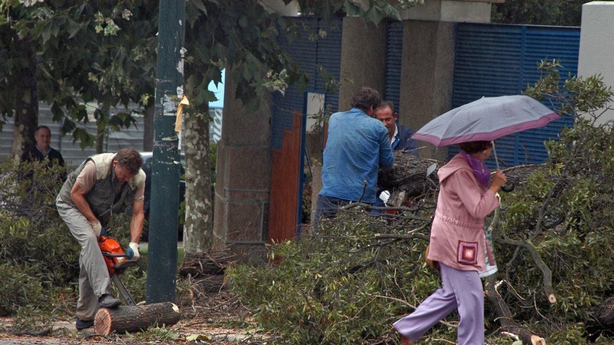 Efectos del temporal registrado en A Coruña en septiembre del 2006 como consecuencia del huracán Gordon.