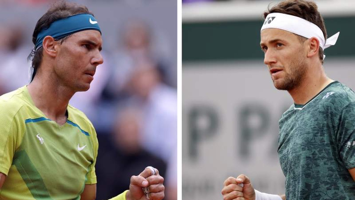 Rafa Nadal peleará hoy ante Ruud por conquistar su decimocuarto título en Roland Garros. YOAN VALAT