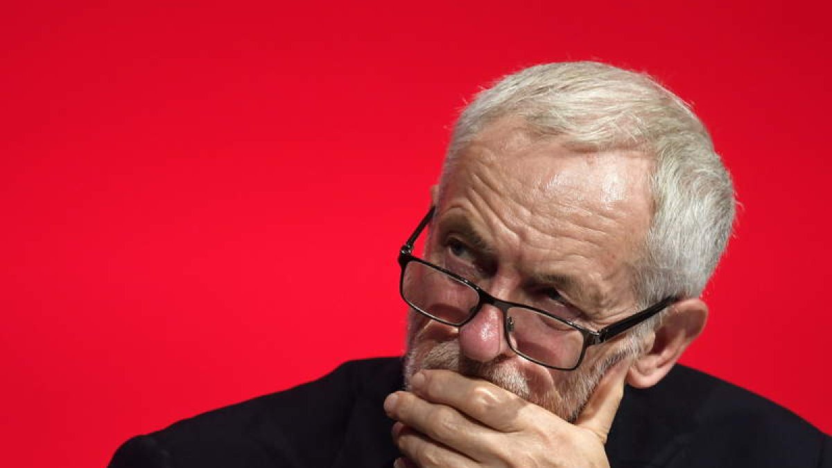 Jeremy Corbyn ayer en Liverpool, durante la convención del Partido Laoborista. WILL OLIVER