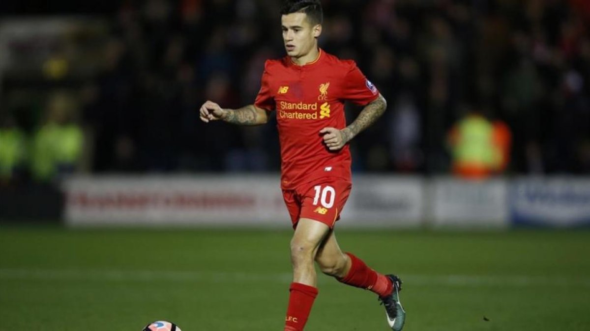 Philippe Coutinho, con la camiseta del Liverpool.