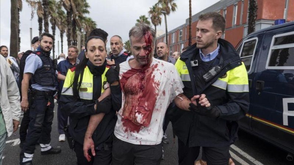 Un herido el 1-O en un colegio de la Barceloneta.