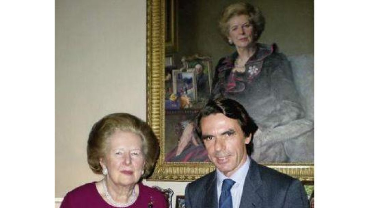 Margaret Thatcher y Aznar, este fin de semana pasado.
