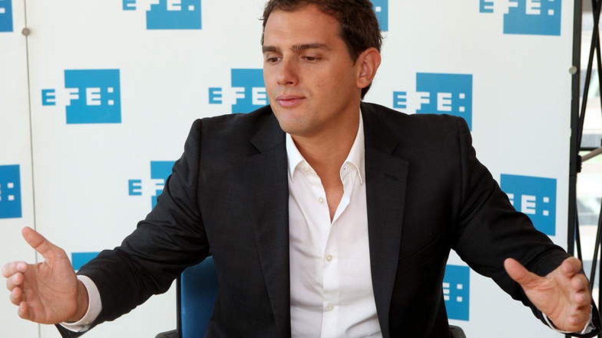 El líder de Ciutadans, Albert Rivera, en un momento de la entrevista.