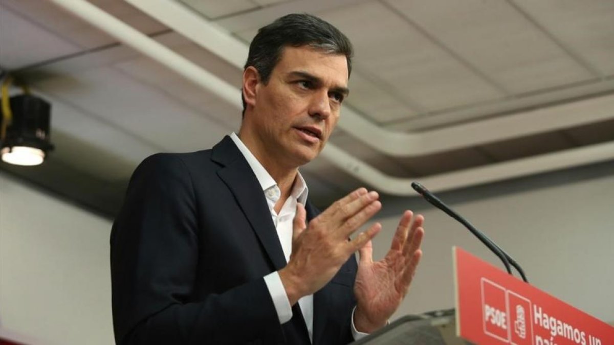 Sánchez, en la sede del PSOE