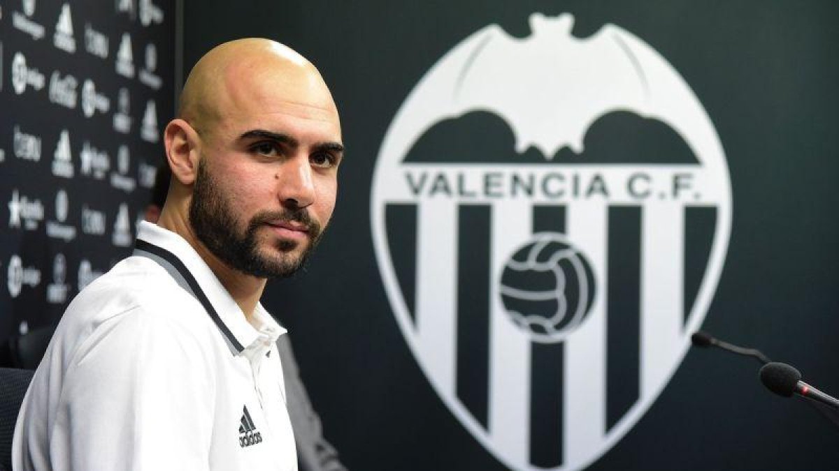 Zaza, en su presentación con el Valencia.
