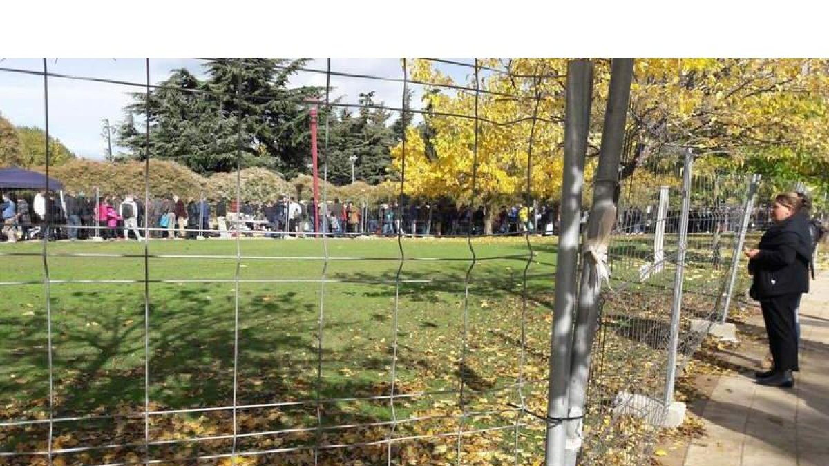 El vallado se instaló en la zona baja del rastro dominical de Papalaguinda. M. C. CACHAFEIRO