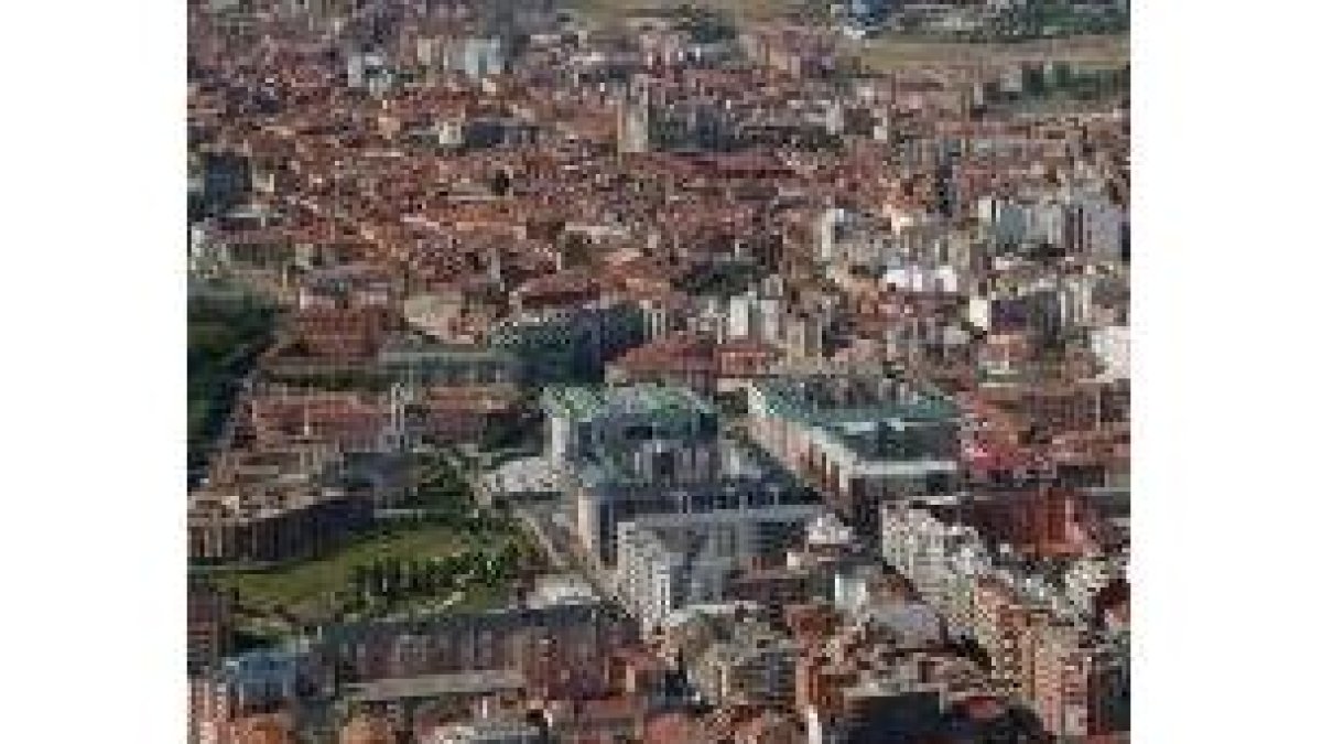 Vista aérea del centro de la capital leonesa