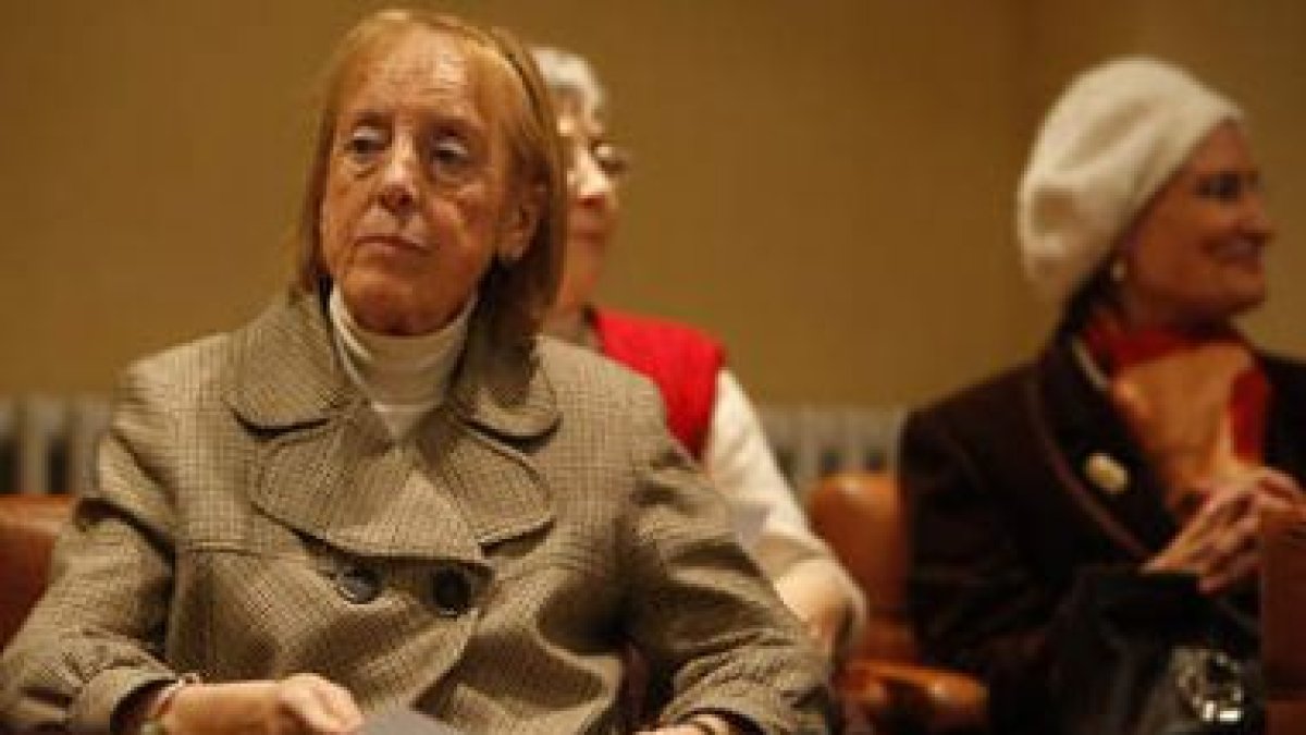 Catalina Montes, en un momento del homenaje a los jesuitas asesinados.