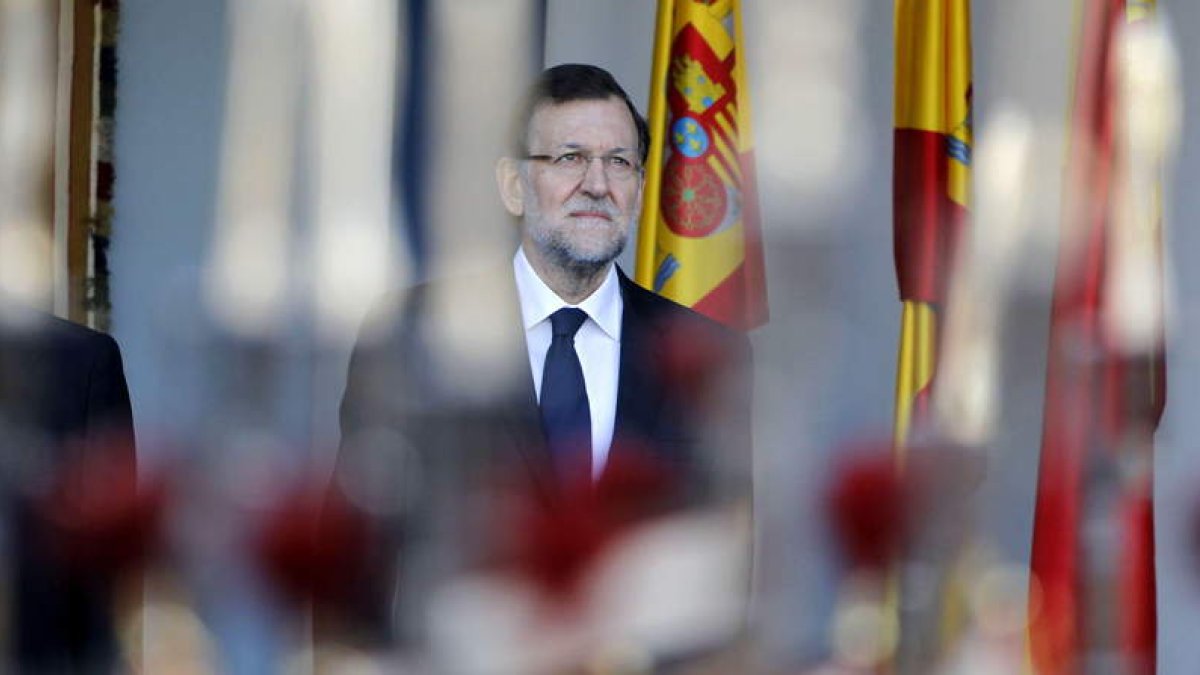 Mariano Rajoy durante el desfile del Día de la Fiesta Nacional, el sábado en Madrid.