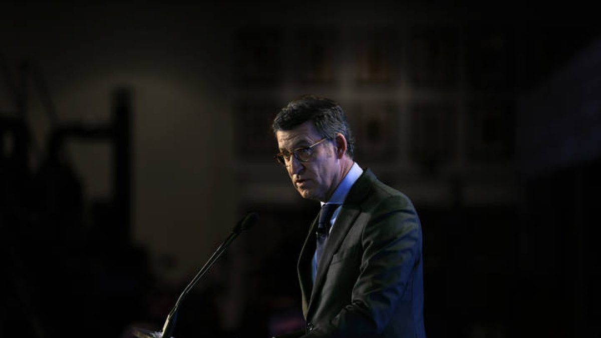 El presidente de la Xunta de Galicia, Alberto Núñez Feijóo participa este miércoles en una jornada sobre el Plan Estratéxico Galicia 2022-2030. CABALAR