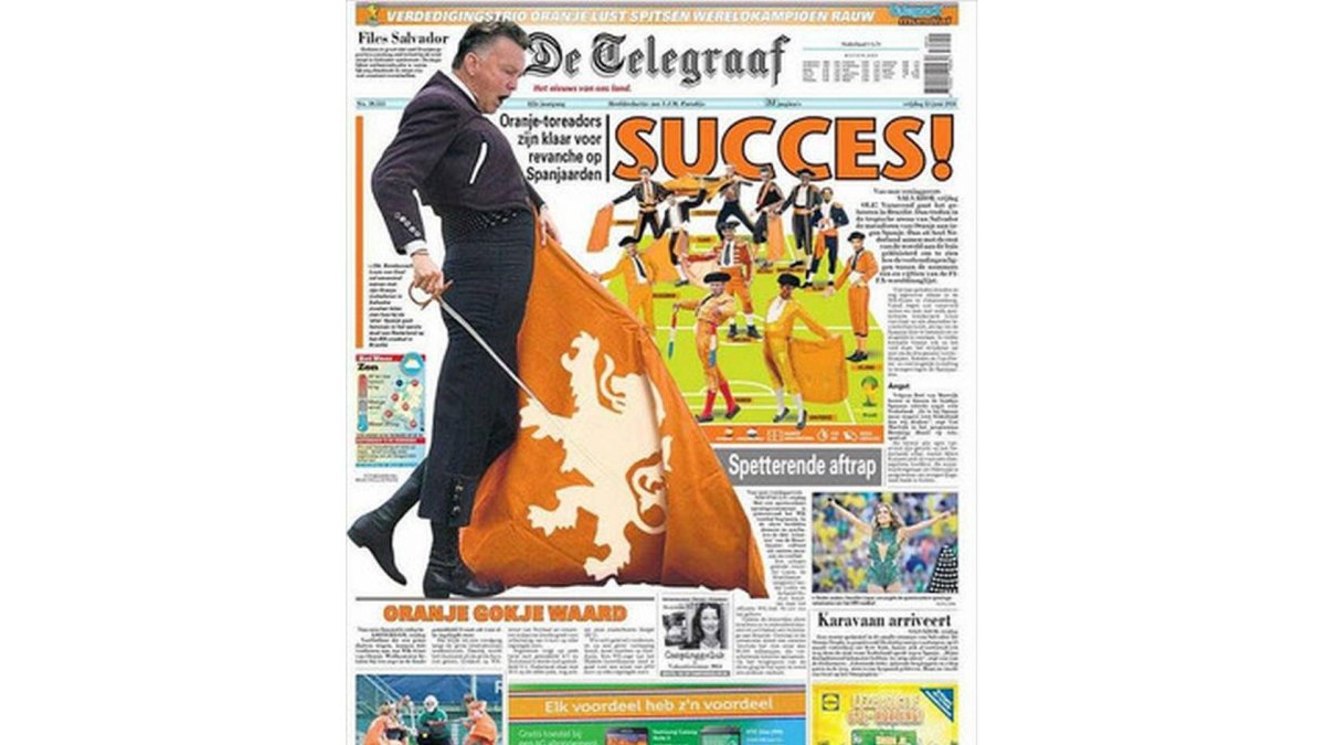 Página de 'De Telegraaf'.