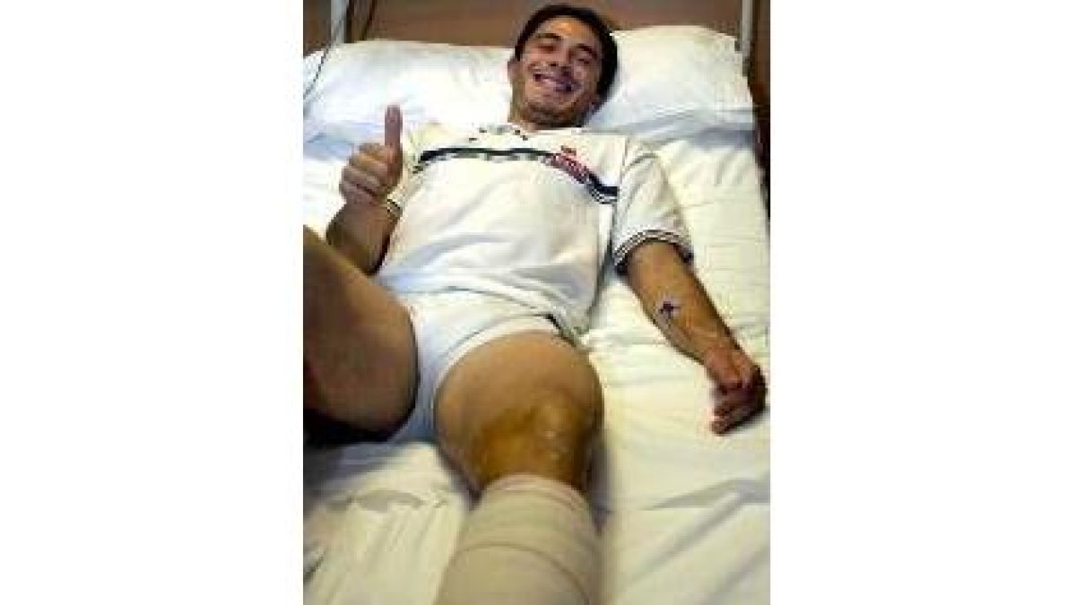 Alberto Alejandro, cuando se lesionó siendo jugador de la Real Sociedad