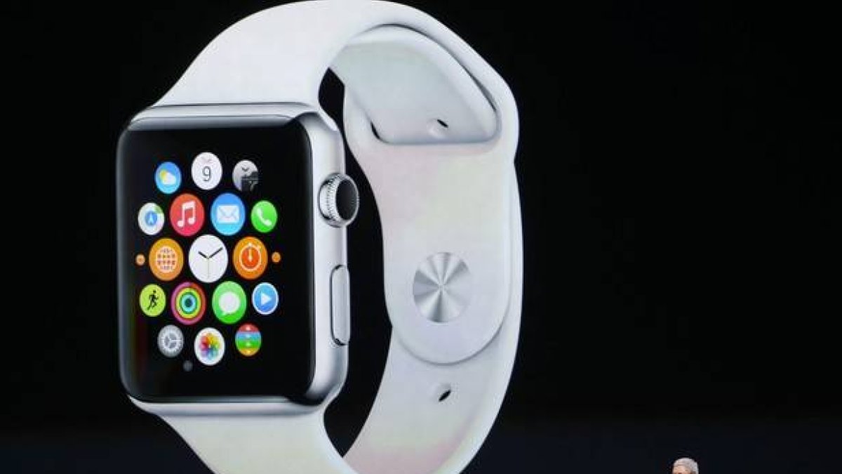 Imagen del Apple Watch tomada en la presentación de este martes en Cupertino (California)